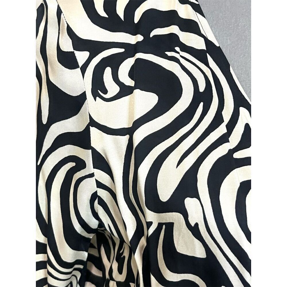 H&M Women's M Black Abstract Faux Wrap V-Neck Bodycon Dress  Long Sleeve - Picture 3 of 10